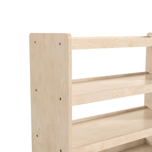 English Elm Bright Mobile Classroom Storage Cart - 4 Shelf Wooden Unit with Locking Wheels, Kid-Friendly Design MK-KE24114-GG