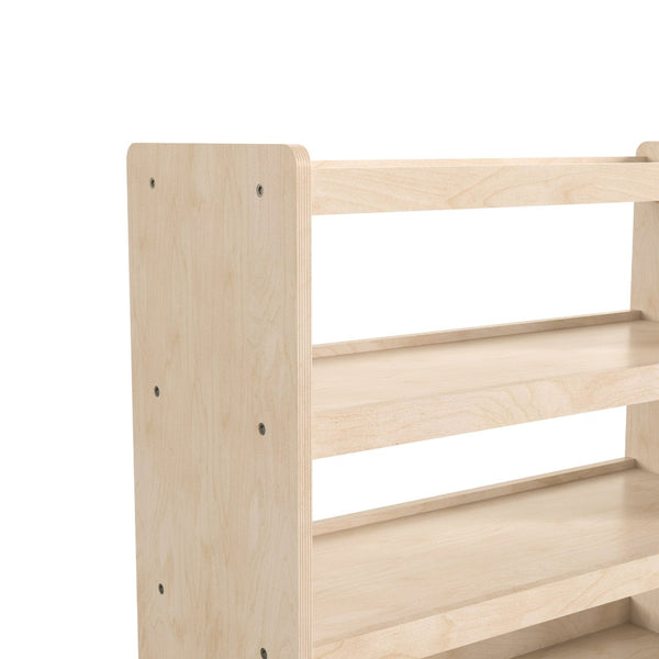 English Elm Bright Mobile Classroom Storage Cart - 4 Shelf Wooden Unit with Locking Wheels, Kid-Friendly Design MK-KE24114-GG