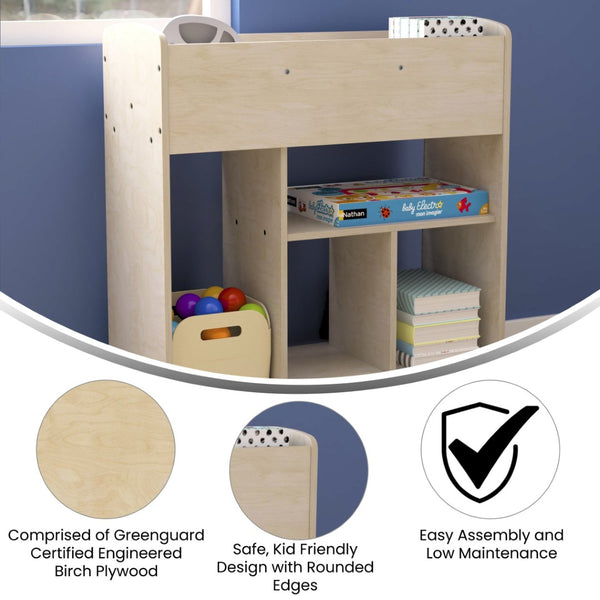 English Elm Bright Beginnings Double-Sided Mobile Storage Cart with Locking Wheels & 10 Compartments for Classrooms MK-KE24244-GG