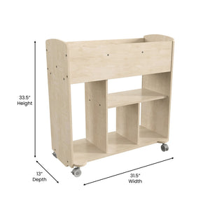 English Elm Bright Beginnings Double-Sided Mobile Storage Cart with Locking Wheels & 10 Compartments for Classrooms MK-KE24244-GG