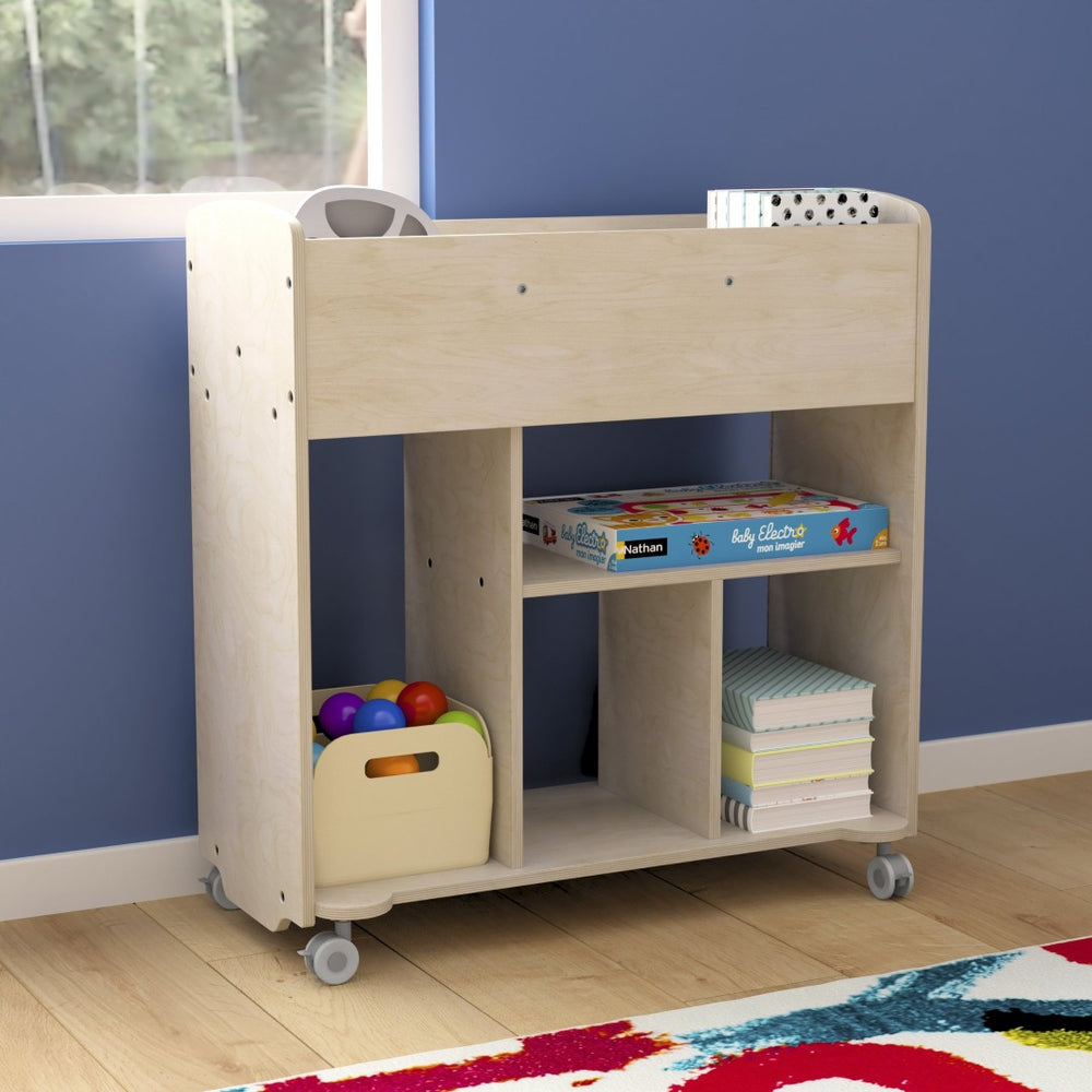 English Elm Bright Beginnings Double-Sided Mobile Storage Cart with Locking Wheels & 10 Compartments for Classrooms MK-KE24244-GG