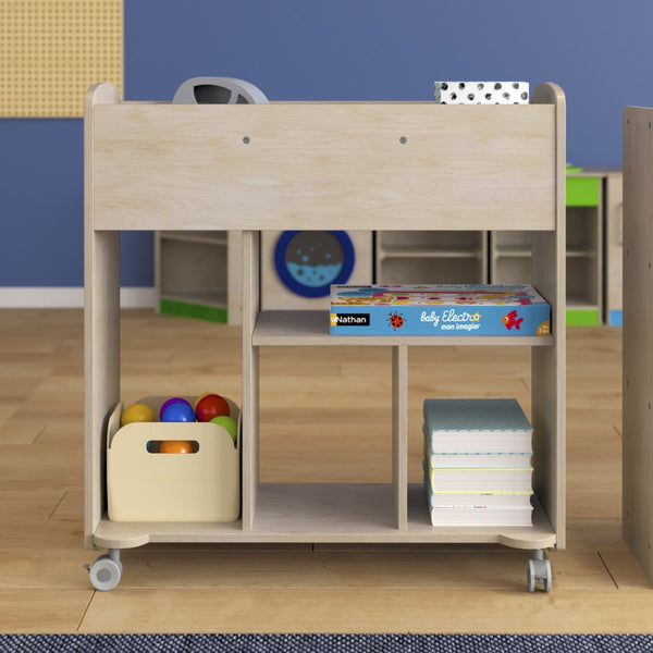 English Elm Bright Beginnings Double-Sided Mobile Storage Cart with Locking Wheels & 10 Compartments for Classrooms MK-KE24244-GG