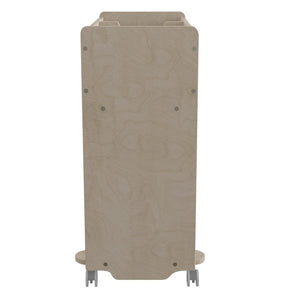 English Elm Bright Beginnings Mobile Storage Cart - Double-Sided Wooden Organizer with Locking Casters & Clear Back MK-KE24268-GG