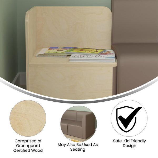 English Elm Bright Modular Classroom Corner Table - Durable Wooden Design for Kids, Safe Play, Easy Cleanup MK-KE24336-GG