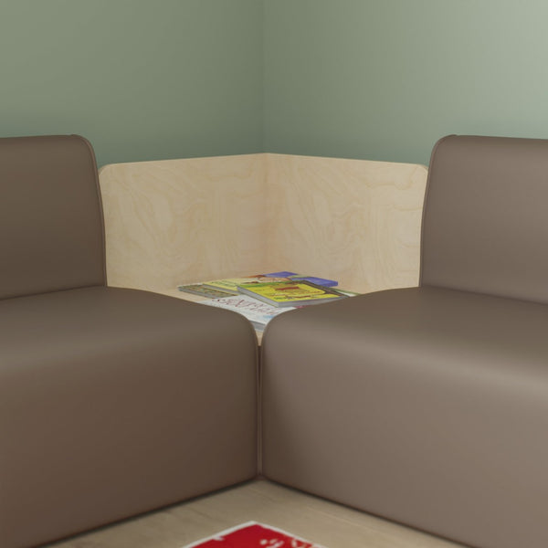 English Elm Bright Modular Classroom Corner Table - Durable Wooden Design for Kids, Safe Play, Easy Cleanup MK-KE24336-GG