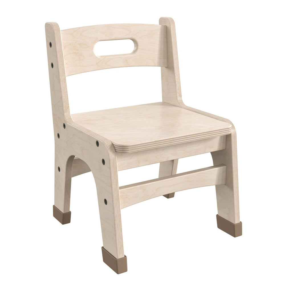 English Elm Bright Beginnings Set of 2 Durable Wooden Classroom Chairs with Non-Slip Caps & Easy Carry Handle MK-KE24428-GG