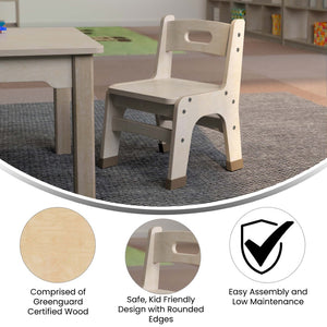 English Elm Bright Beginnings Set of 2 Durable Wooden Classroom Chairs with Non-Slip Caps & Easy Carry Handle MK-KE24428-GG