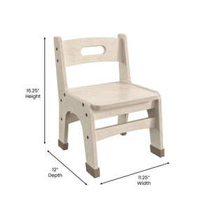 English Elm Bright Beginnings Set of 2 Durable Wooden Classroom Chairs with Non-Slip Caps & Easy Carry Handle MK-KE24428-GG