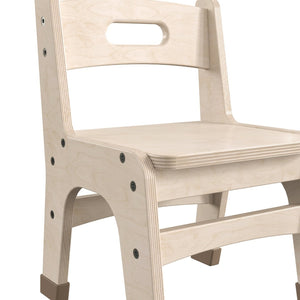 English Elm Bright Beginnings Set of 2 Durable Wooden Classroom Chairs with Non-Slip Caps & Easy Carry Handle MK-KE24428-GG