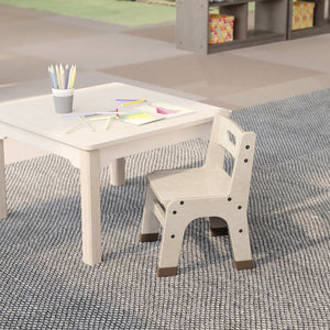 English Elm Bright Beginnings Set of 2 Durable Wooden Classroom Chairs with Non-Slip Caps & Easy Carry Handle MK-KE24428-GG