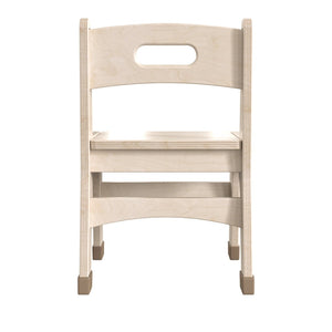 English Elm Bright Beginnings Set of 2 Wooden Classroom Chairs for Kids - Durable, Safe, Non-Slip & Natural Finish MK-KE24435-GG