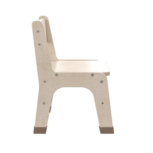 English Elm Bright Beginnings Set of 2 Wooden Classroom Chairs for Kids - Durable, Safe, Non-Slip & Natural Finish MK-KE24435-GG