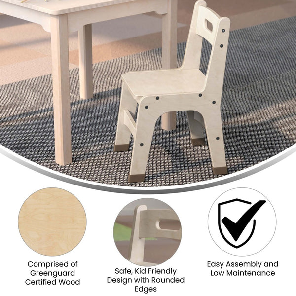 English Elm Bright Wooden Classroom Chairs Set of 2 - Ergonomic, Safe, Durable, Child-Sized Seating for Kids MK-KE24442-GG