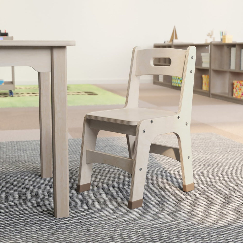 English Elm Bright Wooden Classroom Chairs Set of 2 - Ergonomic, Safe, Durable, Child-Sized Seating for Kids MK-KE24442-GG