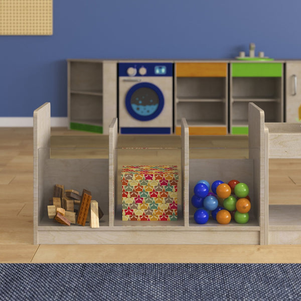 English Elm Bright Modular Double-Sided Classroom Storage Unit – Durable, Transparent, Kid-Friendly Design! MK-KE24558-GG