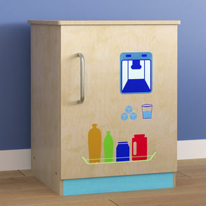 English Elm Bright Imaginative Play Refrigerator - Commercial Grade Wooden Kitchen Storage for Kids, Greenguard Certified MK-ME03508-GG