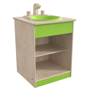 English Elm Bright Children's Kitchen Sink - Commercial Grade Wooden Playset with Storage for Learning Fun! MK-ME03515-GG