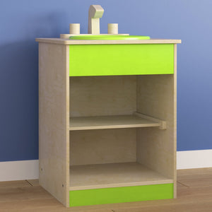 English Elm Bright Children's Kitchen Sink - Commercial Grade Wooden Playset with Storage for Learning Fun! MK-ME03515-GG