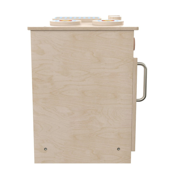 English Elm Bright Wooden Children's Kitchen Stove - Commercial-Grade Playset with Storage & Realistic Features MK-ME03522-GG