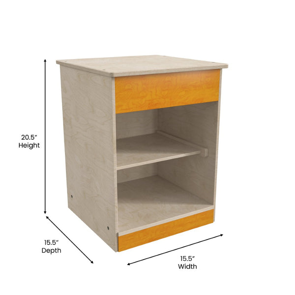 English Elm Bright Wooden Kitchen Cabinet for Kids – Two Shelves for Organized Play, Safe Design, and Durability MK-ME03539-GG