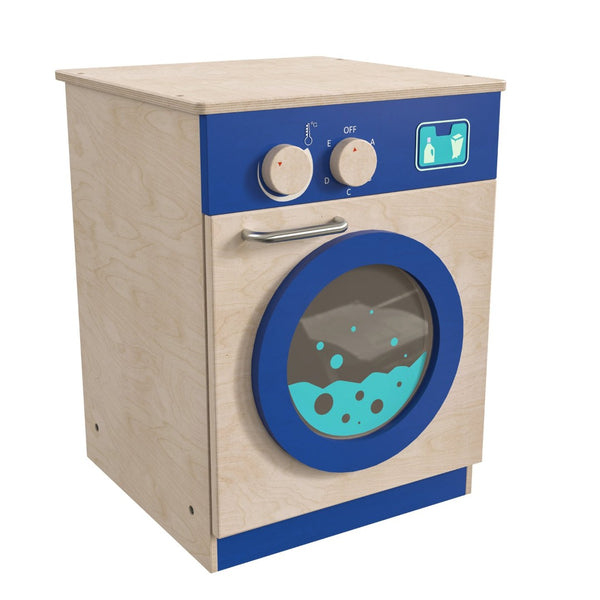 English Elm Bright Beginnings Wooden Kid's Washing Machine with Storage, Knobs & Interactive Play for Classrooms MK-ME03546-GG