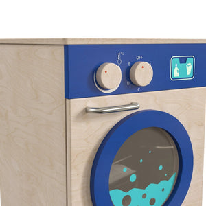 English Elm Bright Beginnings Wooden Kid's Washing Machine with Storage, Knobs & Interactive Play for Classrooms MK-ME03546-GG