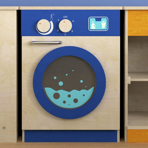 English Elm Bright Beginnings Wooden Kid's Washing Machine with Storage, Knobs & Interactive Play for Classrooms MK-ME03546-GG