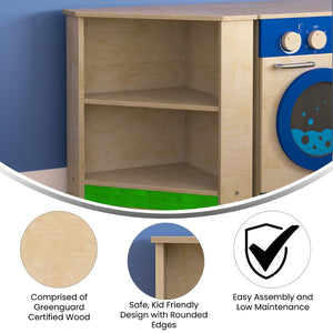 English Elm Bright Two-Tier Corner Kitchen Cabinet for Kids - Durable Birch Plywood with Safe, Stylish Storage MK-ME03553-GG