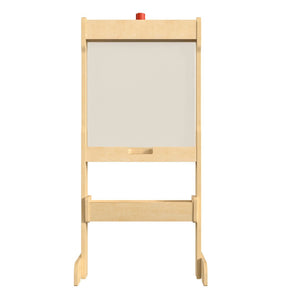 English Elm Bright Beginnings Double-Sided Wooden STEAM Easel with Storage Tray & Acrylic Paint Window for Kids MK-ME03669-GG