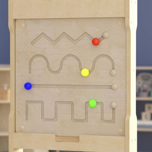 English Elm Bright Beginnings STEAM Wall Activity Board - Engage Preschoolers with Tactile Learning Fun! MK-ME03713-GG
