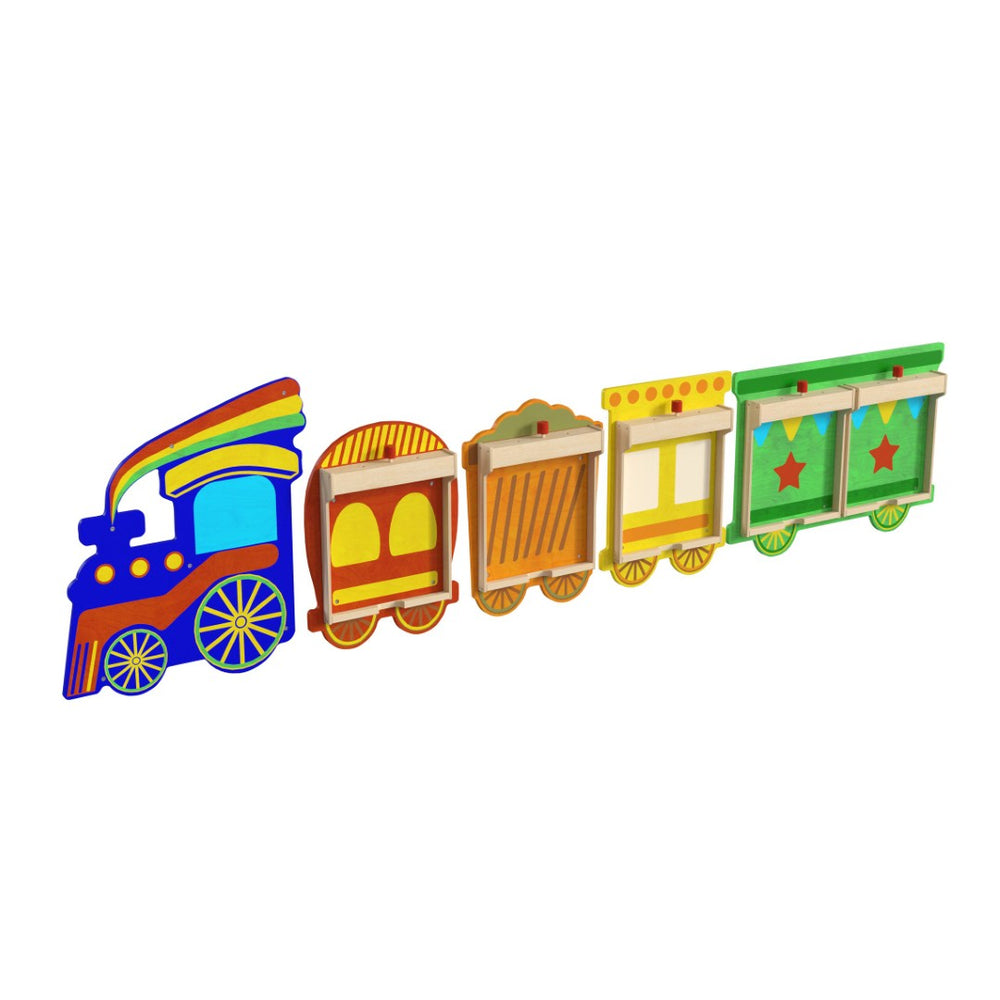 English Elm Bright Beginnings Commercial-Grade Wooden Train STEAM Wall System for Interactive Learning Spaces MK-ME06486-GG
