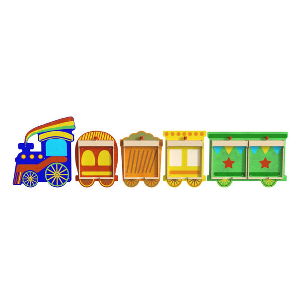 English Elm Bright Beginnings Commercial-Grade Wooden Train STEAM Wall System for Interactive Learning Spaces MK-ME06486-GG