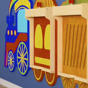 English Elm Bright Beginnings Commercial-Grade Wooden Train STEAM Wall System for Interactive Learning Spaces MK-ME06486-GG