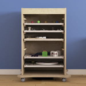 English Elm Bright Mobile STEAM Wall Storage Cart with Locking Wheels – Kid-Friendly, Durable, & Organized Solution! MK-ME06639-GG