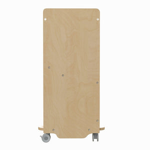 English Elm Bright Beginnings Mobile Wooden Storage Cart with 4 Storage Compartments, 5 Cubbies & Locking Wheels MK-ME08190-GG