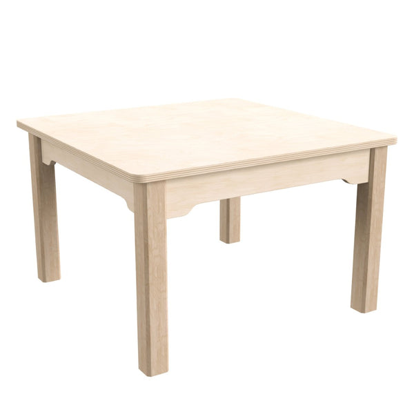 English Elm Bright Beginnings Square Preschool Activity Table - Durable Beech Design, Easy-Clean, Safe & Sturdy MK-ME088007-GG