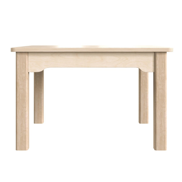 English Elm Bright Beginnings Square Preschool Activity Table - Durable Beech Design, Easy-Clean, Safe & Sturdy MK-ME088007-GG