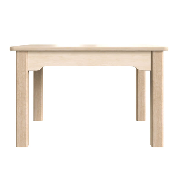 English Elm Bright Beginnings Square Preschool Activity Table - Durable Beech Design, Easy-Clean, Safe & Sturdy MK-ME088007-GG