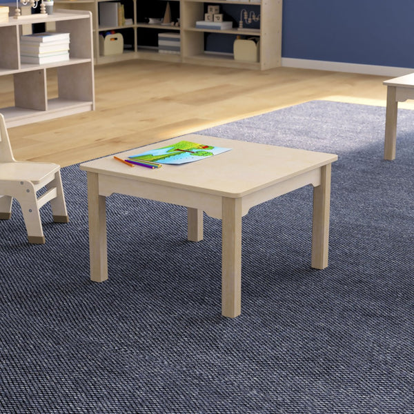 English Elm Bright Beginnings Square Preschool Activity Table - Durable Beech Design, Easy-Clean, Safe & Sturdy MK-ME088007-GG