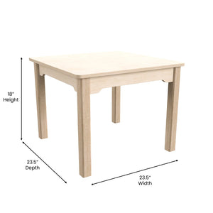 English Elm Bright Beginnings Commercial Grade Preschool Activity Table - Durable, Safe, Easy-Clean, Beech Finish MK-ME088008-GG