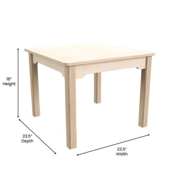 English Elm Bright Beginnings Commercial Grade Preschool Activity Table - Durable, Safe, Easy-Clean, Beech Finish MK-ME088008-GG