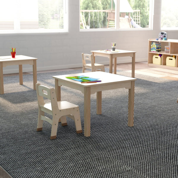 English Elm Bright Beginnings Commercial Grade Preschool Activity Table - Durable, Safe, Easy-Clean, Beech Finish MK-ME088008-GG