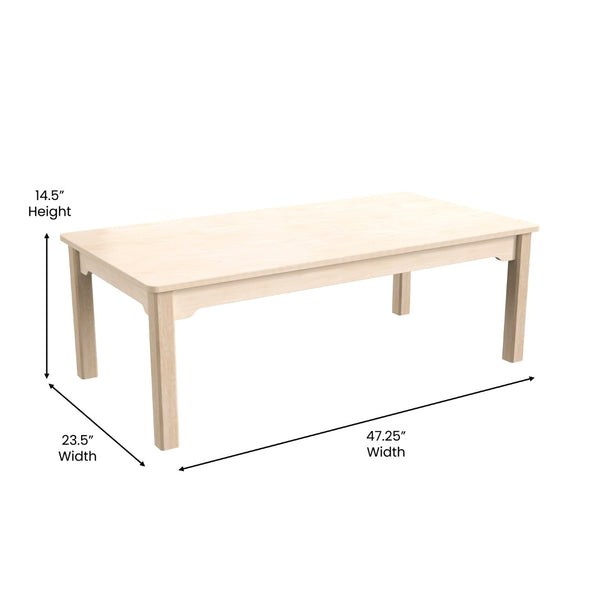 English Elm Bright Preschool Activity Table - Durable Wooden Design, Kid-Safe, Easy-Clean, 3-4 Child Capacity MK-ME088010-GG