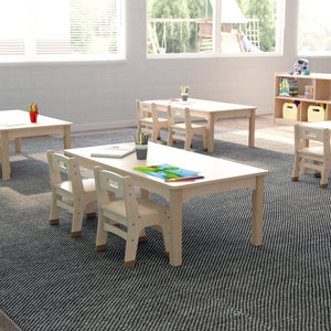 English Elm Bright Preschool Activity Table - Durable Wooden Design, Kid-Safe, Easy-Clean, 3-4 Child Capacity MK-ME088010-GG