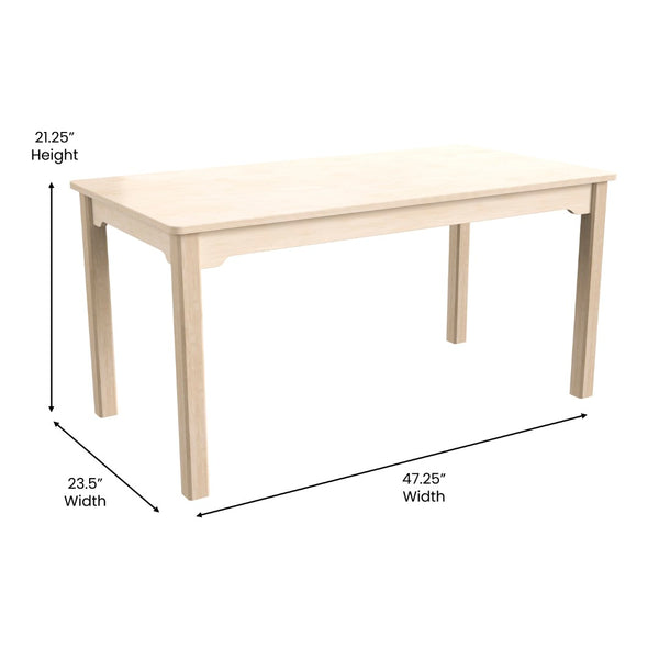 English Elm Bright Beginnings Wooden Preschool Activity Table – Durable, Safe & Stylish for Classrooms & Playrooms MK-ME088012-GG