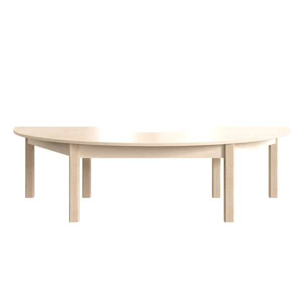 English Elm Bright Beginnings Commercial-Grade Half Circle Activity Table for Preschool, Beech, 29.5"W x 59"D MK-ME088013-GG