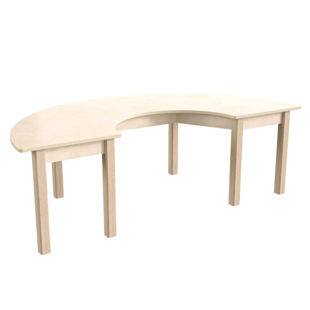 English Elm Bright Beginnings Half Circle Preschool Activity Table - Durable Beech Design for Group Learning MK-ME088014-GG