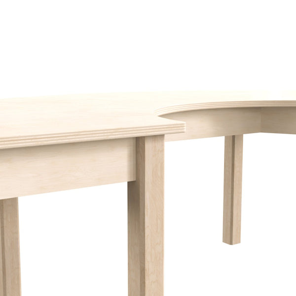 English Elm Bright Beginnings Half Circle Preschool Activity Table - Durable Beech Design for Group Learning MK-ME088014-GG