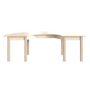 English Elm Bright Beginnings Half Circle Preschool Activity Table - Durable Beech Design for Group Learning MK-ME088014-GG