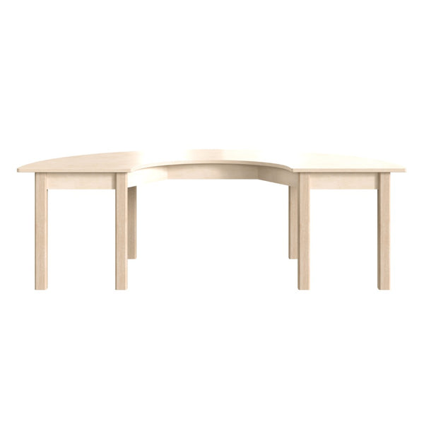 English Elm Bright Beginnings Half Circle Preschool Activity Table - Durable Beech Design for Group Learning MK-ME088014-GG